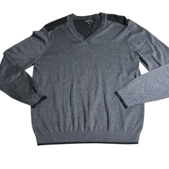 RW & CO Sweater ,men XL ,silk ,cotton …blend ,trim ,Vneck, multimedia ,office - Picture 5 of 10